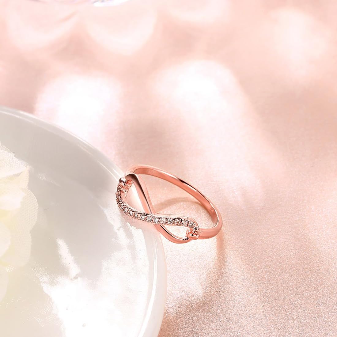 Yellow Chimes Rings for Women and Girls Crystal Ring |Adjustable Crystal Rings | Rose Gold Tone Combo of 3pcs Ring for Women | Birthday Gift For girls and women Anniversary Gift for Wife