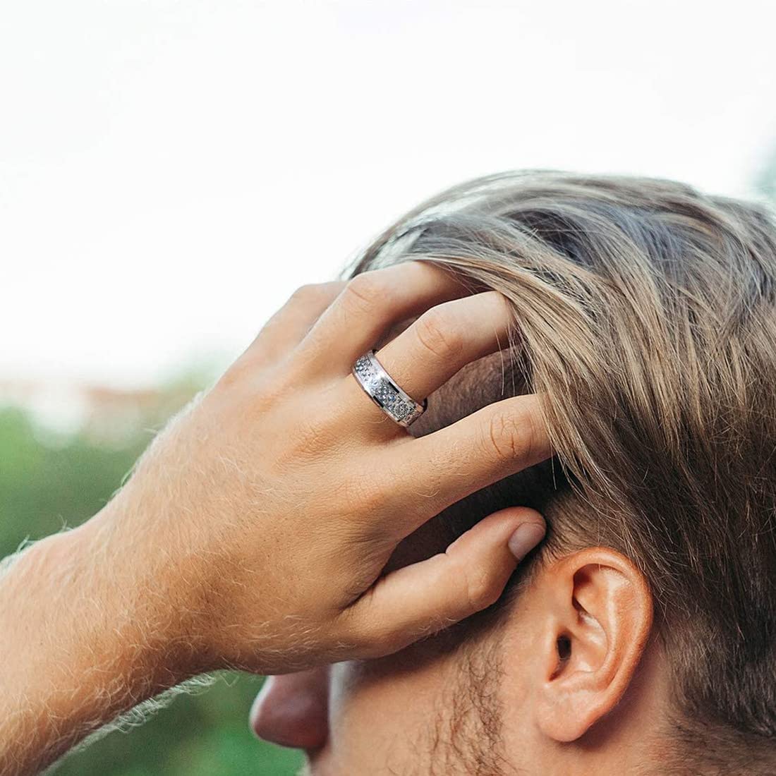 Yellow Chimes Silver Rings For Men | Pack of 1 Stainless Steel Band Ring | Steampunk Gear Design Silver Finger Ring for Boys | Ideal Gift For Men and Boys