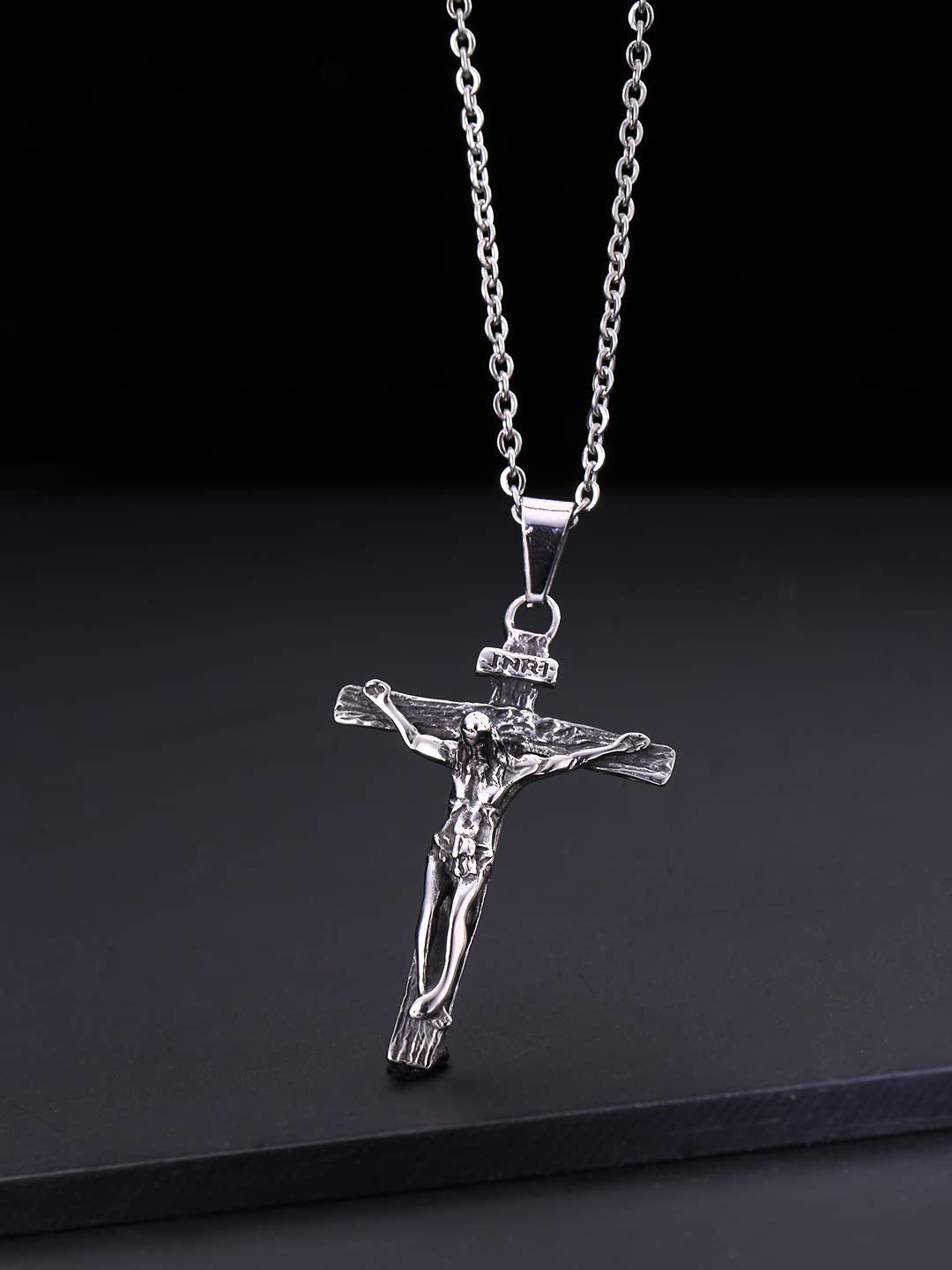 P. BLAKE Stainless Steel Cross Pendant Necklace for India | Ubuy