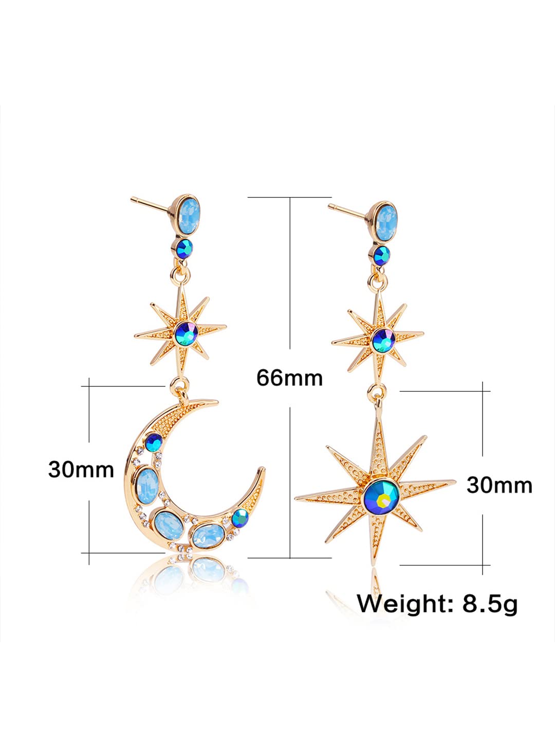 Yellow Chimes Earrings for Women and Girls Drop Earrings for Girls| Gold Plated Star & Moon Shaped Drop Earrings | Birthday Gift for girls and women Anniversary Gift for Wife