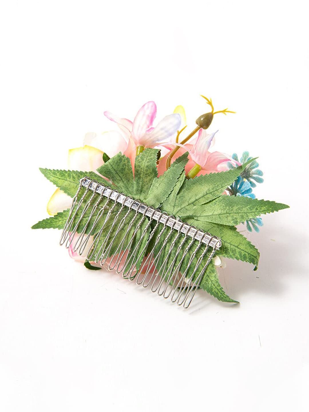 Yellow Chimes Comb Pin for Women Hair Accessories for Women Floral Hair Pins for Women Artificial Floral Hair Pin Bridal Hair Accessories for Wedding Side Pin/Hair Clip/Juda Pin Accessories for Women