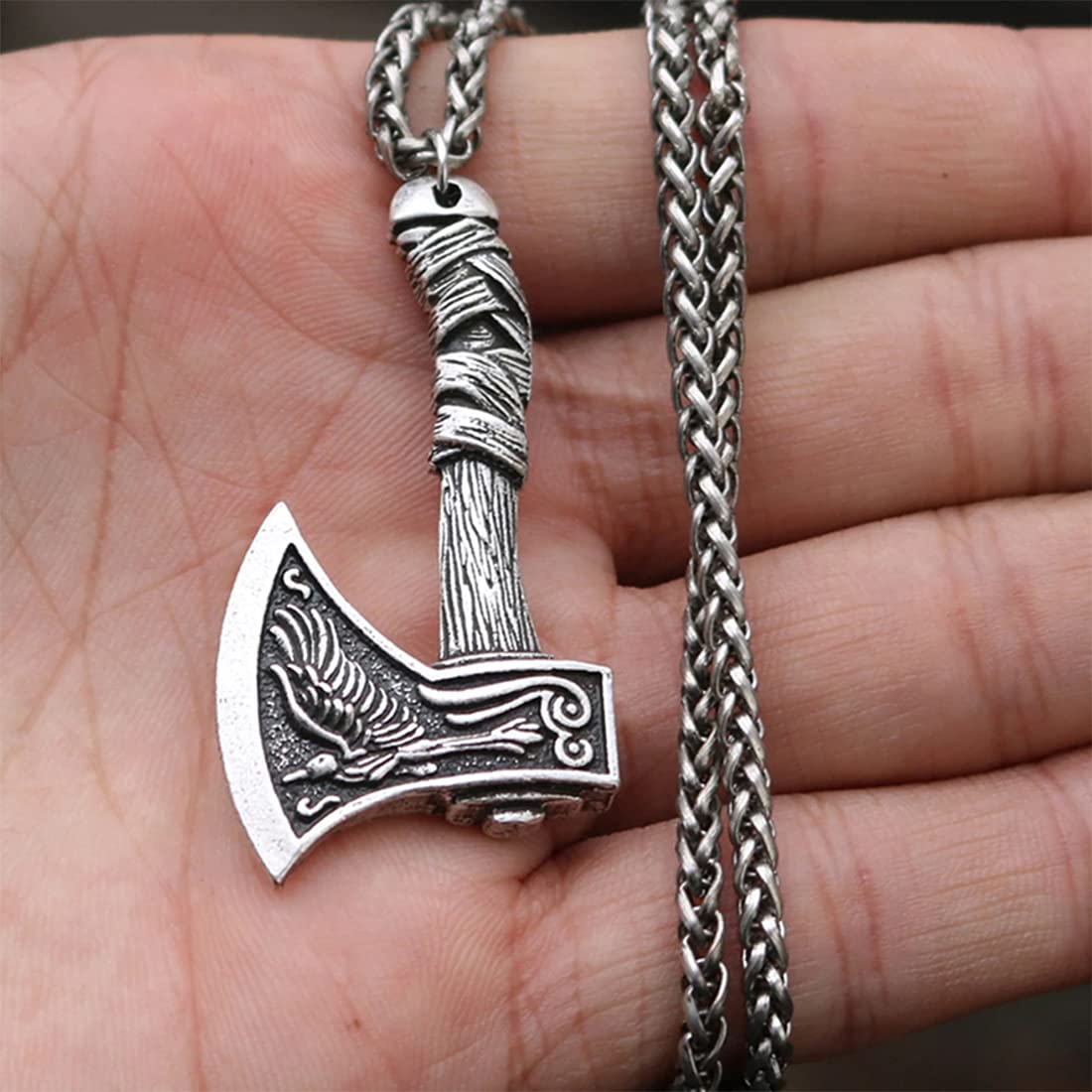 Yellow Chimes Pendant for Men and Boys Silver Pendants For Men | Stainless Steel AXE Design Pendant Chain for Men | Birthday Gift for Men and Boys Anniversary Gift for Husband