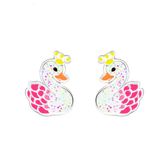 Raajsi by Yellow Chimes 925 Sterling Silver Stud Earring for Girls & Kids Melbees Kids Collection Swan Designed | Birthday Gift for Girls Kids | With Certificate of Authenticity & 6 Month Warranty