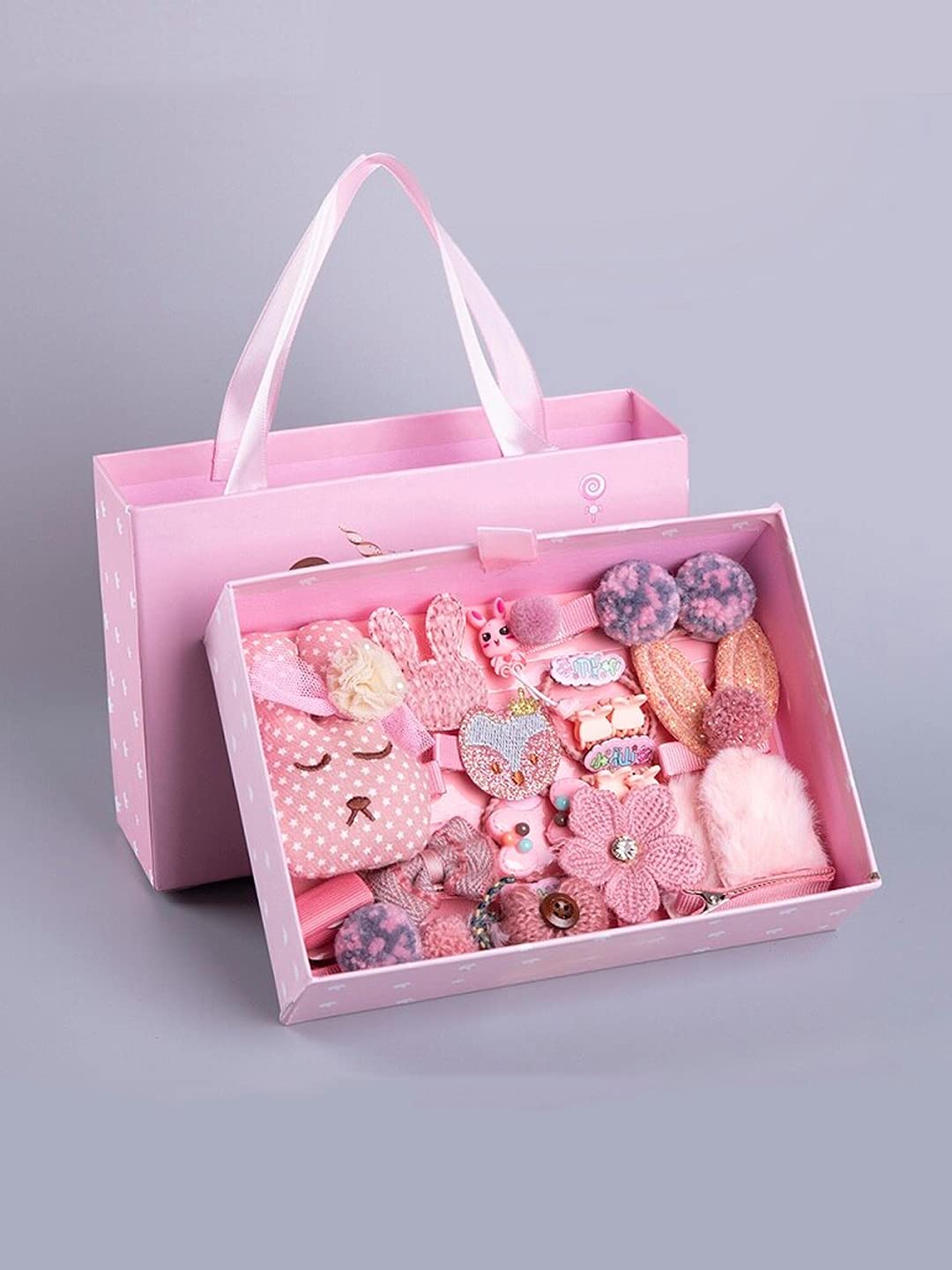 Kashish's Princess Cartoon Hair Clip, Headband Set Gift Box For Baby Girls  (Dark Pink) - Set of 18 Pieces : Amazon.in: Jewellery