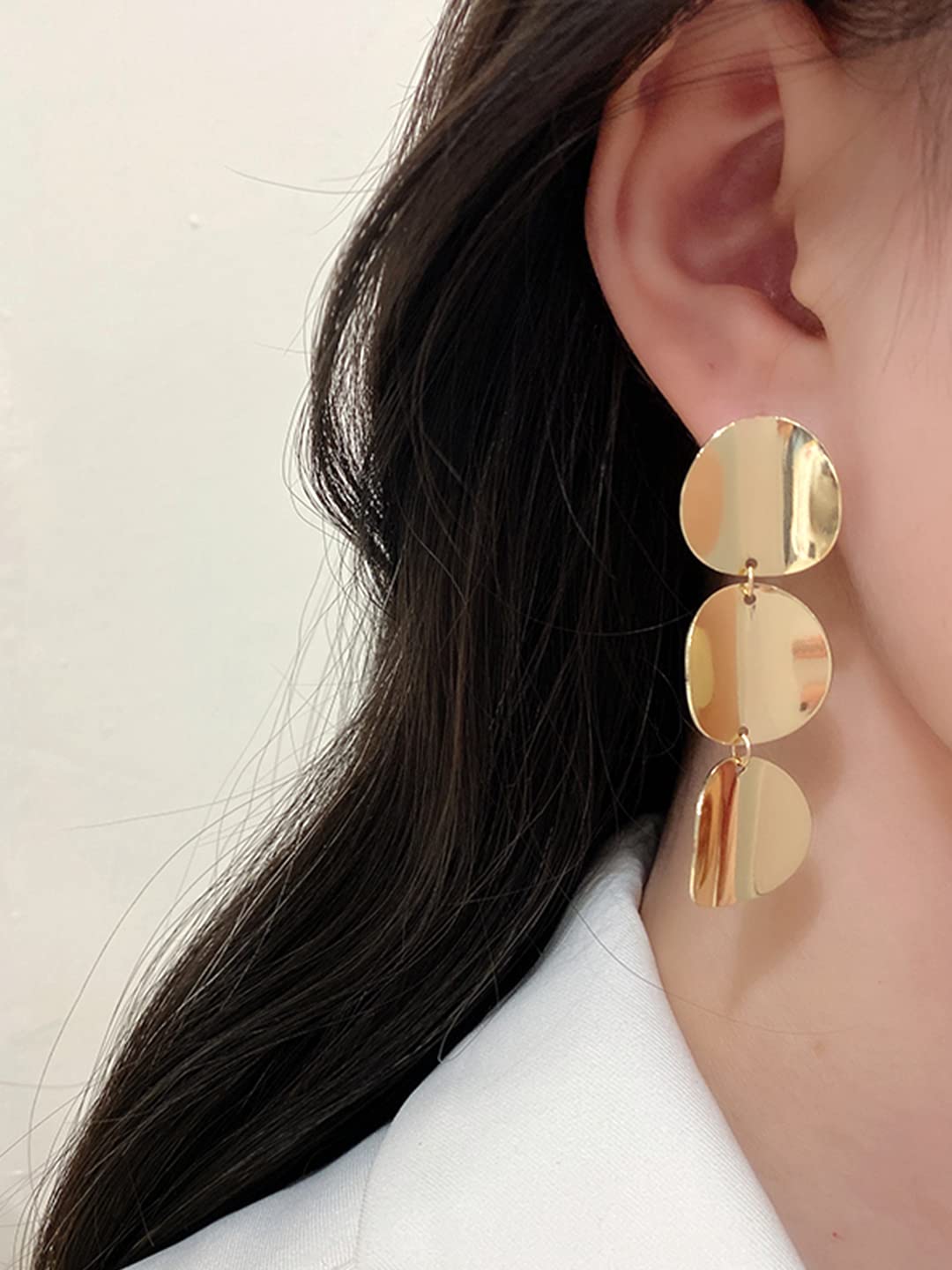 Yellow Chimes Earrings for Women and Girls Fashion Golden Dangler Earrings | Gold Plated Western Geometric Circle Shaped Dangler Earrings | Birthday Gift for Girls & Women Anniversary Gift for Wife