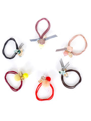 Yellow Chimes Hair Accessories for Girls Combo of Hair clips and Ponytail Holder with Cute chararcter emblished on it for Kids and Girls (Design 5)