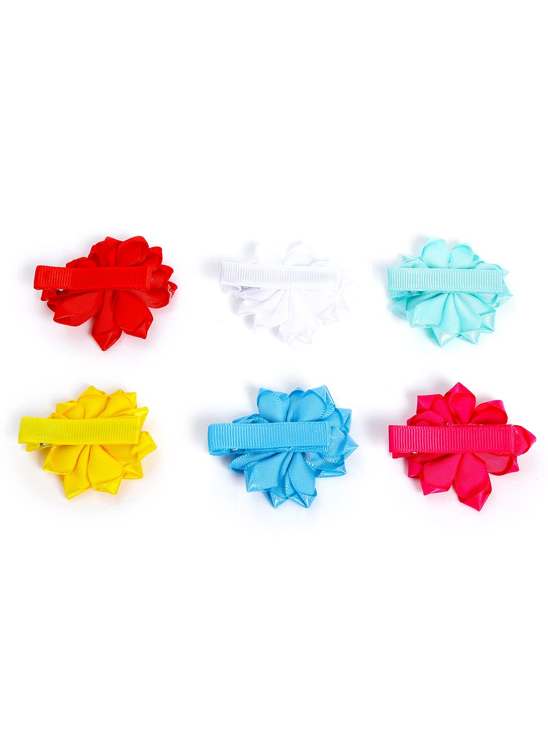 Melbees by Yellow Chimes Combo of 3 Stretcheable Hair Bands and 6 Floral Big Hair Clips Hair Accessories for Baby Infant (Pack of 9), Multi-Color, Medium