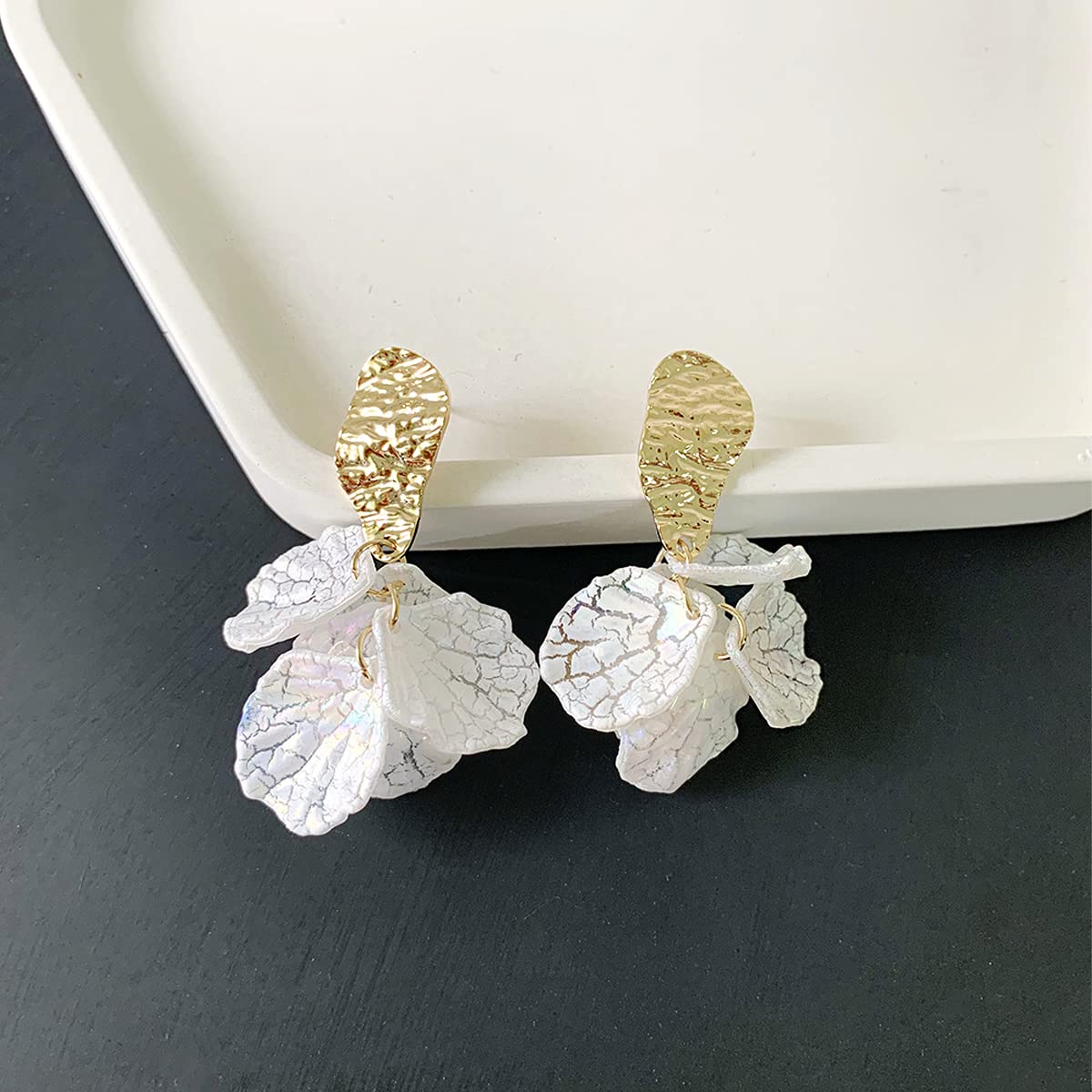 Yellow Chimes Earrings For Women White color Floral Shaped Pearl Drop Earrings For Women and Girls