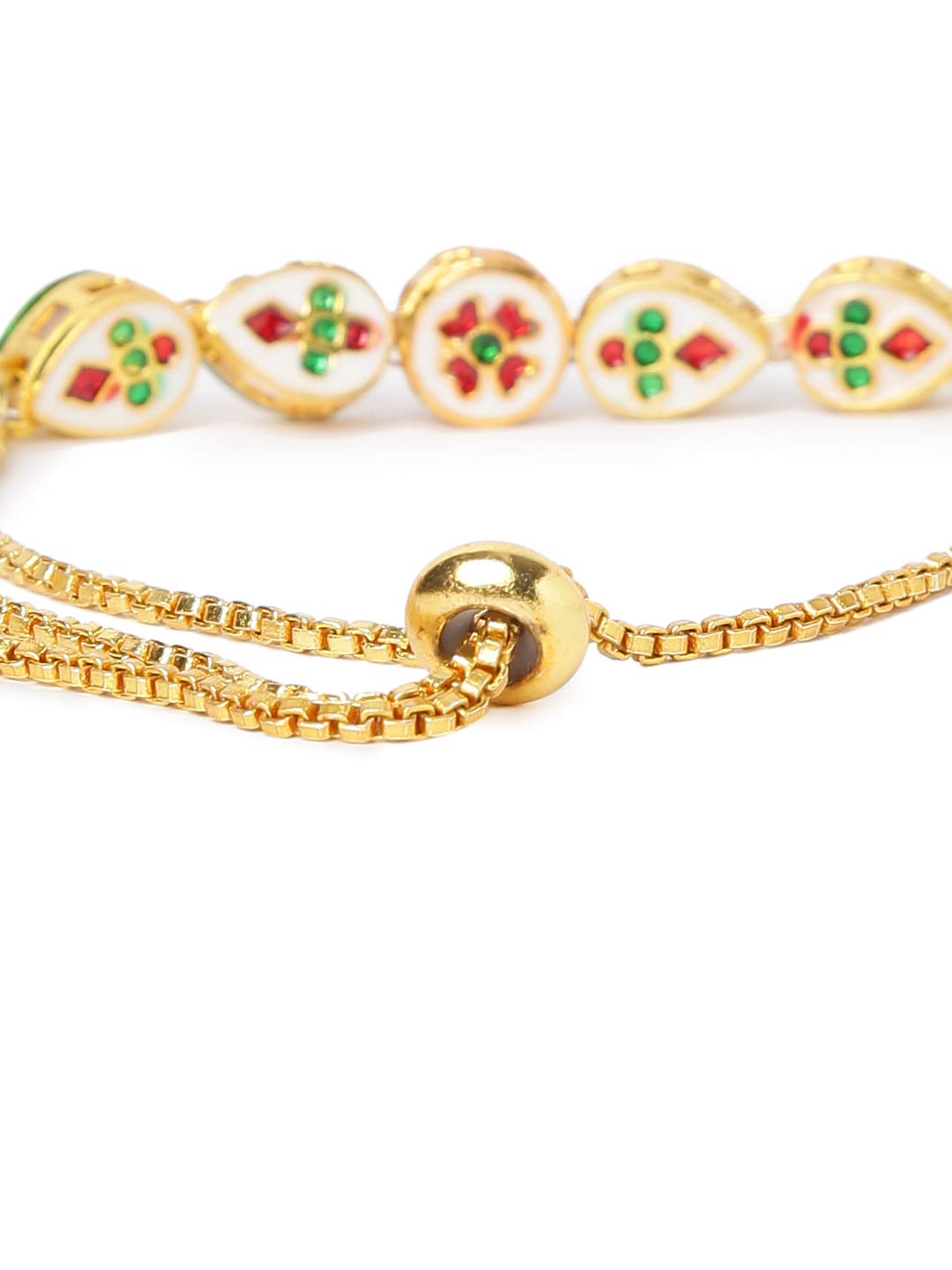 Yellow Chimes Rakhi for Brother and Bhabhi Gold Plated Kundan Bhaiya Bhabhi Rakhi Set Handmade Dori Worked Rakhi Combo of 2 PCs Men Rakhi Bracelet With Roli & Chawal