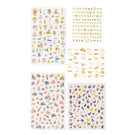 Yellow Chimes Nail Stickers for Womens and Girls Multicolor Self Adhesive Manicure Decoration Nail Stickers for Womens and Girls