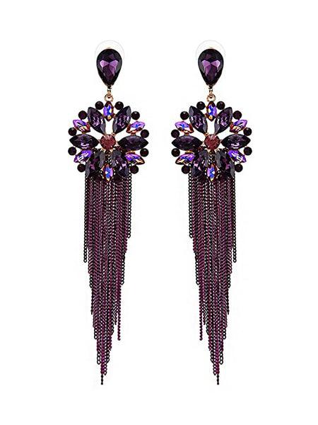 Purple earrings on sale