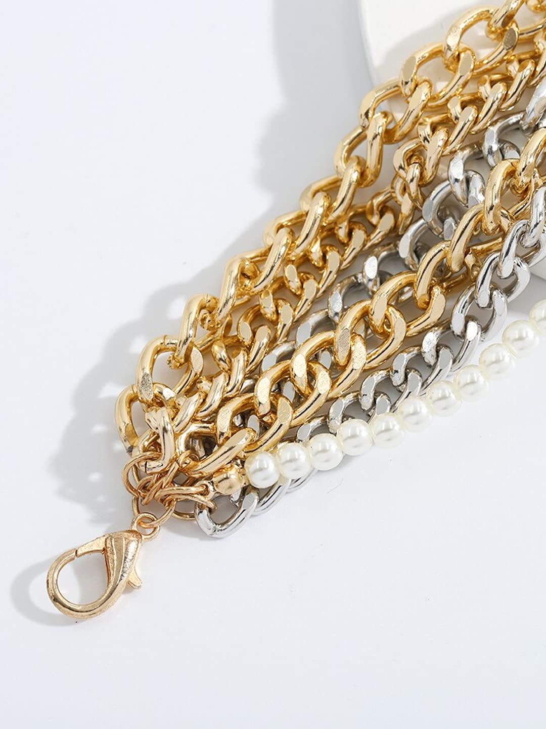 Yellow Chimes Bracelet For Women Multicolor Connected Chain Designed Multilayer Bracelet For Women and Girls