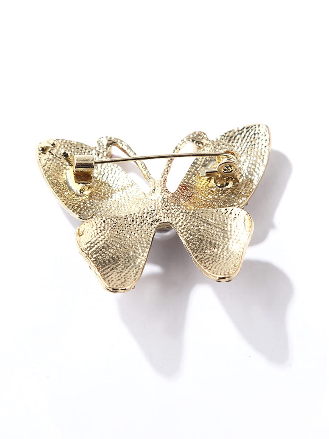 Yellow Chimes Brooch for Women Multicolor Crystal Butterfly Shaped Brooch Pin Fashionable Brooch for Girls and Women.