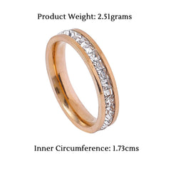 Yellow Chimes Rings for Women and Girls Crystal Ring |Rose Gold Plated Crystal Studded Finger Ring for Women|Birthday Gift For girls and women Anniversary Gift for Wife