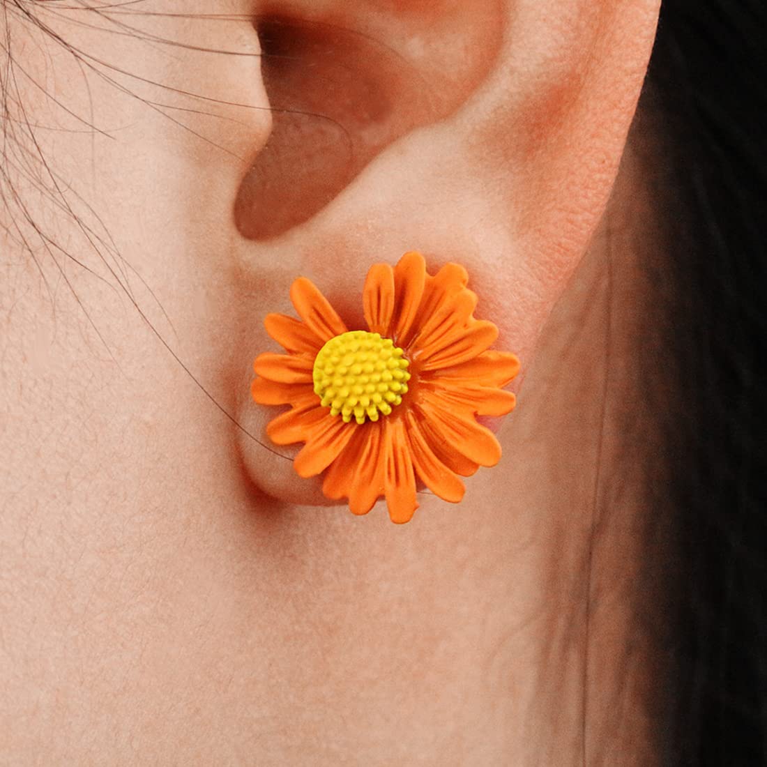 Yellow Chimes Stud Earrings for Women Combo of 3 Pairs Multicolor Floral Stud Earrings fow Women and Girl's.