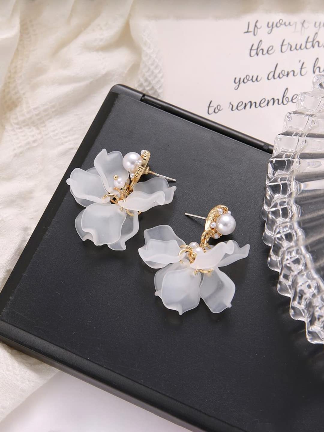 Yellow Chimes Earrings For Women Gold Tone Pearl Studded Leaflet Designed Drop Earrings For Women and Girls