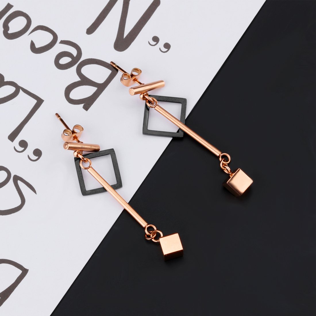 Yellow Chimes Western Style Stainless Steel Never Fading Designer Earrings for Women & Girls (Rose Gold)