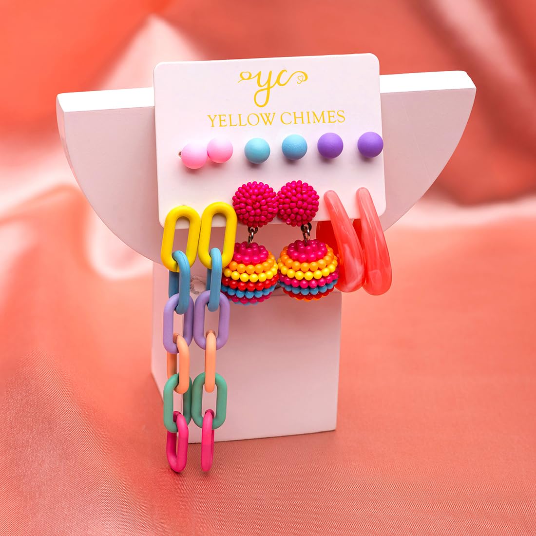 Yellow Chimes Earrings for Women and Girls| Danglers Earrings for Girls and Women|Multicolour Earrings Combo of 6| Birthday Gift for Women| Anniversary Gift for Wife