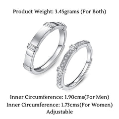 Raajsi by Yellow Chimes 925 Sterling Silver Rings for Women & Girls Pure Silver Adjustable Couple Rings Birthday Gift for Girls & Boys |With Certificate of Authenticity & 925 Stamp