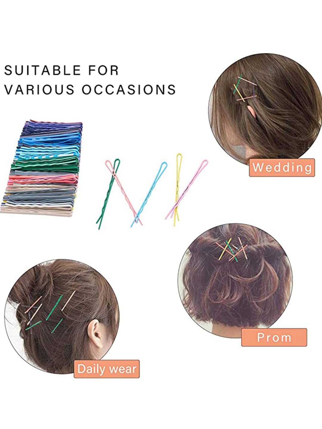 Melbees by Yellow Chimes Hair Pins for Girls Kids Hair Accessories for Girls Hair Pin 10 Pcs Cute Bobby Pins for Hair Multicolor Hairpin Bobby Hair Pins for Girls Kids Teens Toddlers