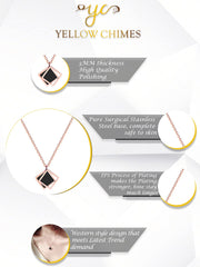 Yellow Chimes Chain Pendant for Women Western Style Gold-Plated Stainless Steel Square Chain Pendant Necklace For Women and Girls. (PD 5)