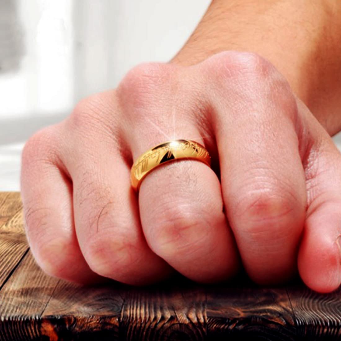 HEVIRGO Boys Rhinestone Inlaid Wide Band Finger Ring Wedding Party Jewelry  Gift Copper Beige - Walmart.com
