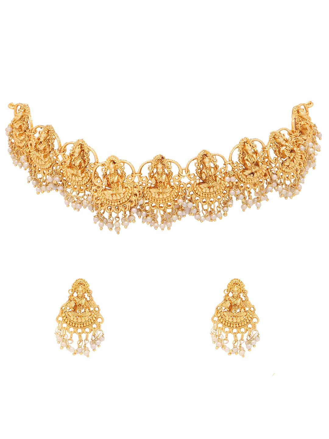 Yellow Chimes Jewellery Set for Women and Girls | Gold Temple Jewellery Set for Women Traditional | Accessories Jewellery for Women | Long Haram Jewelry Set Antique Jewellery | Birthday Gift for girls and women Anniversary Gift for Wife