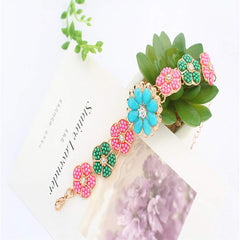 Yellow Chimes Floral Designer Multicolor Stones Bracelet for Women and Girls.