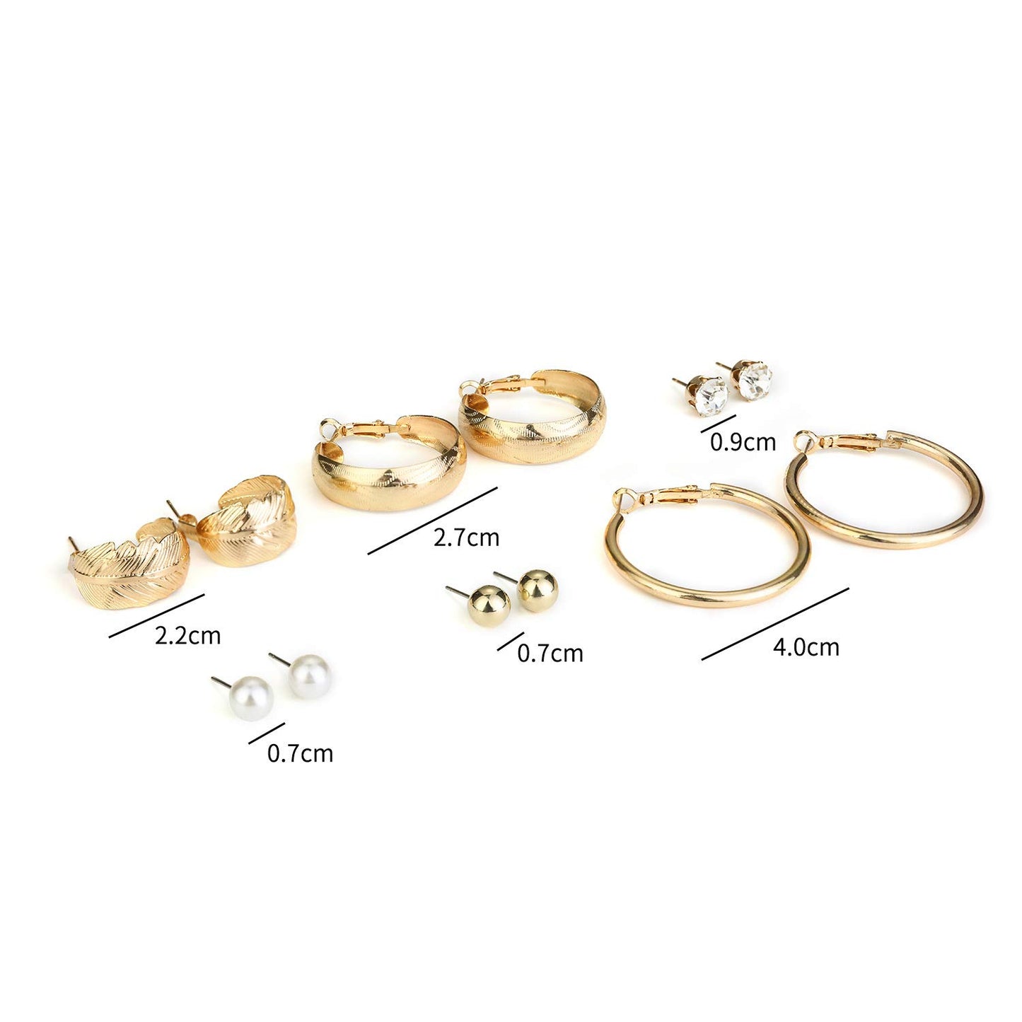 Yellow Chimes Hoop Earrings for Women Combo of 12 Pair's Gold Plated Assorted Multiple Pearl Stud Hoop Earrings for Women and Girls