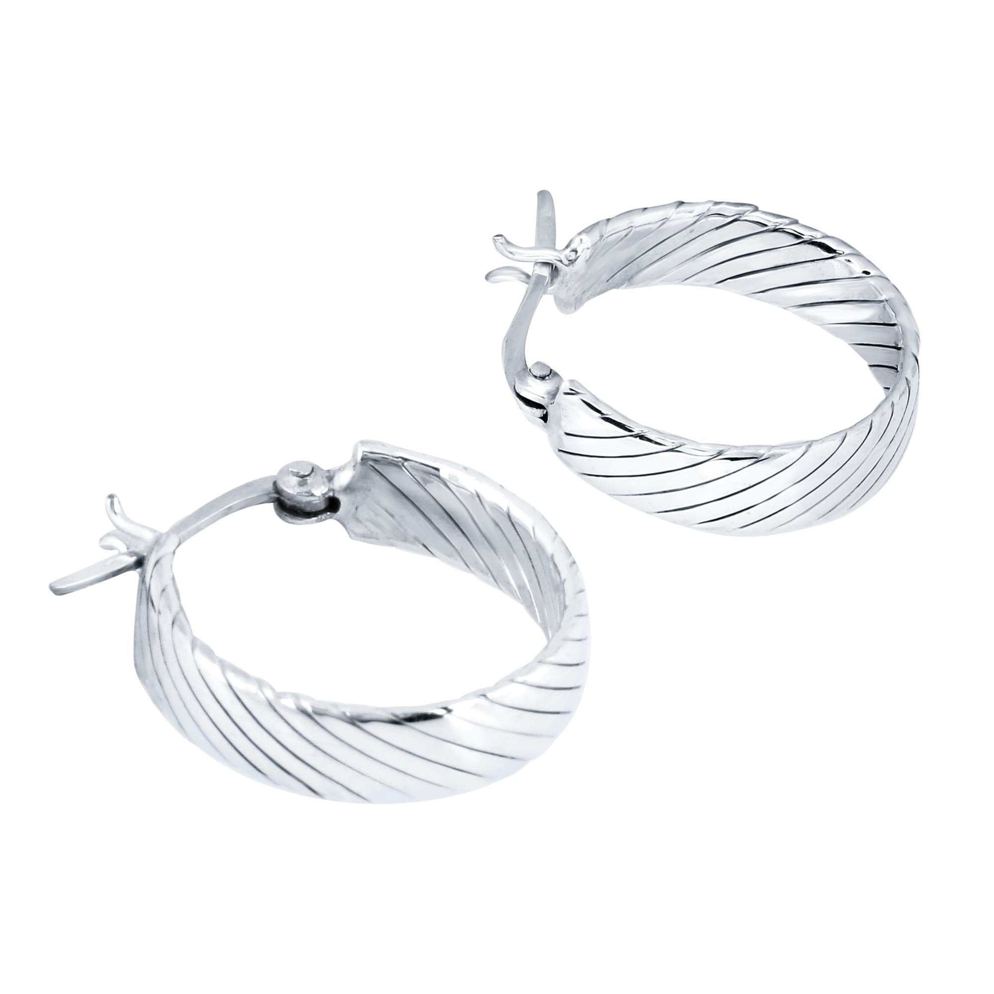 Yellow Chimes 925 Sterling Silver Hallmark and Certified Purity Bali Hoops Earrings for Women and Girls