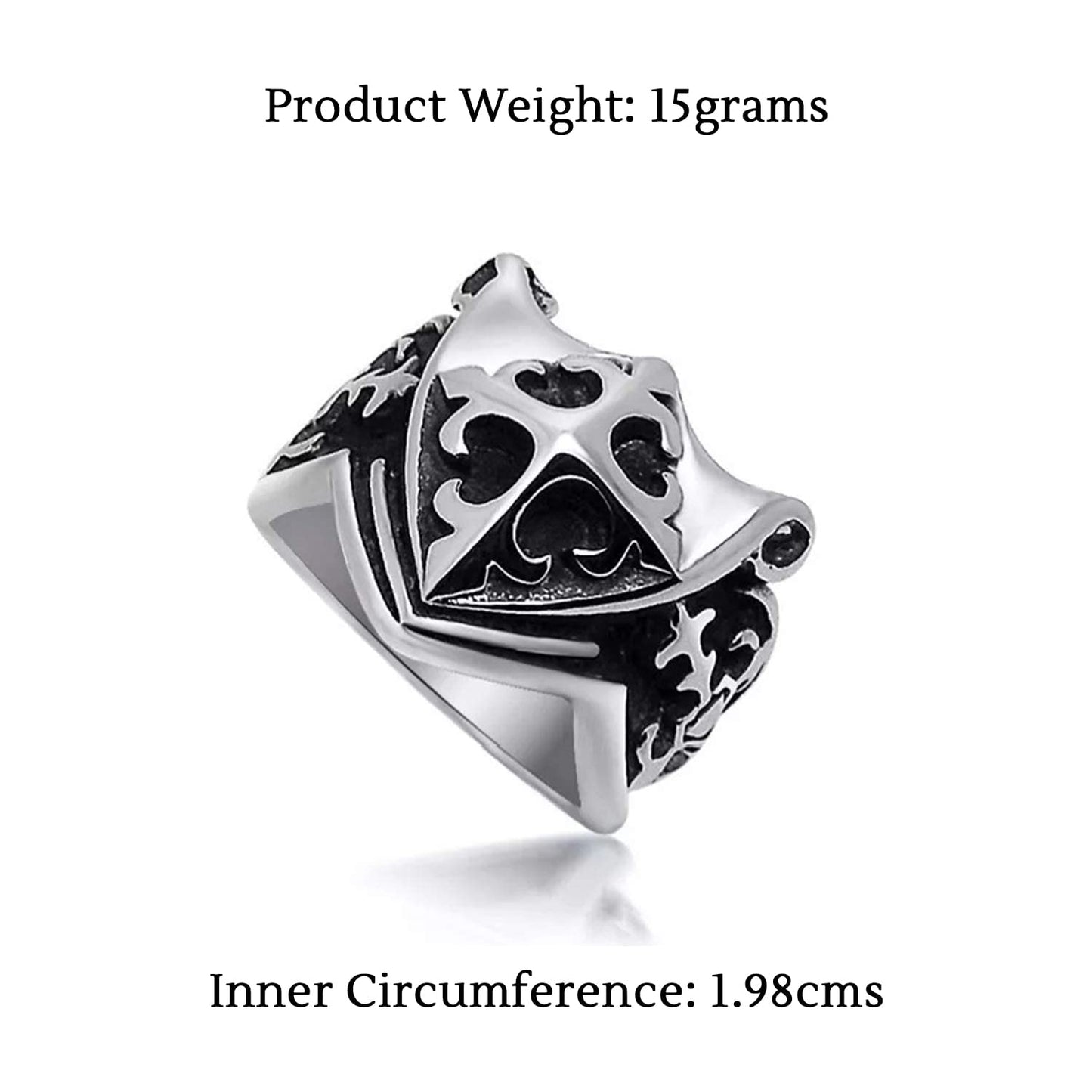 Yellow Chimes Rings for Men Silver Ring Engraved Cross Divine Stainless Steel Bikers Rings For Men and Boys.