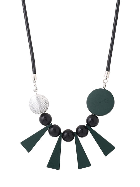 Yellow Chimes Necklace for Women and Girls Fashion Green Choker Necklace for Women Western | Geometric Statement Style Choker Necklace | Birthday Gift for Girls & Women Anniversary Gift for Wife
