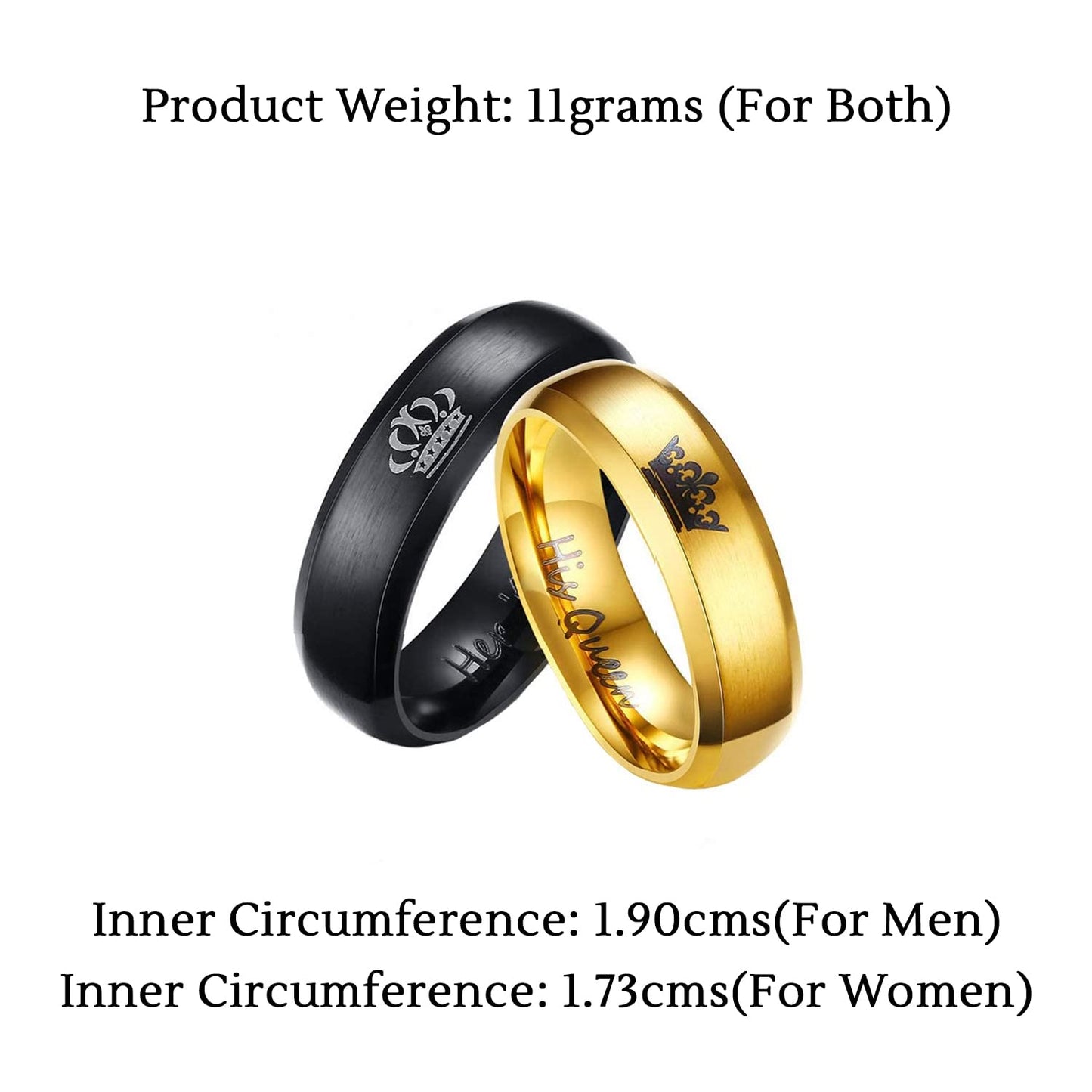 Yellow Chimes Rings for Women and Girls Couple Rings | Valentines Special His Queen Her King Proposal Couple Ring For Girls & Boys | Birthday Gift For girls and women Anniversary Gift for Wife