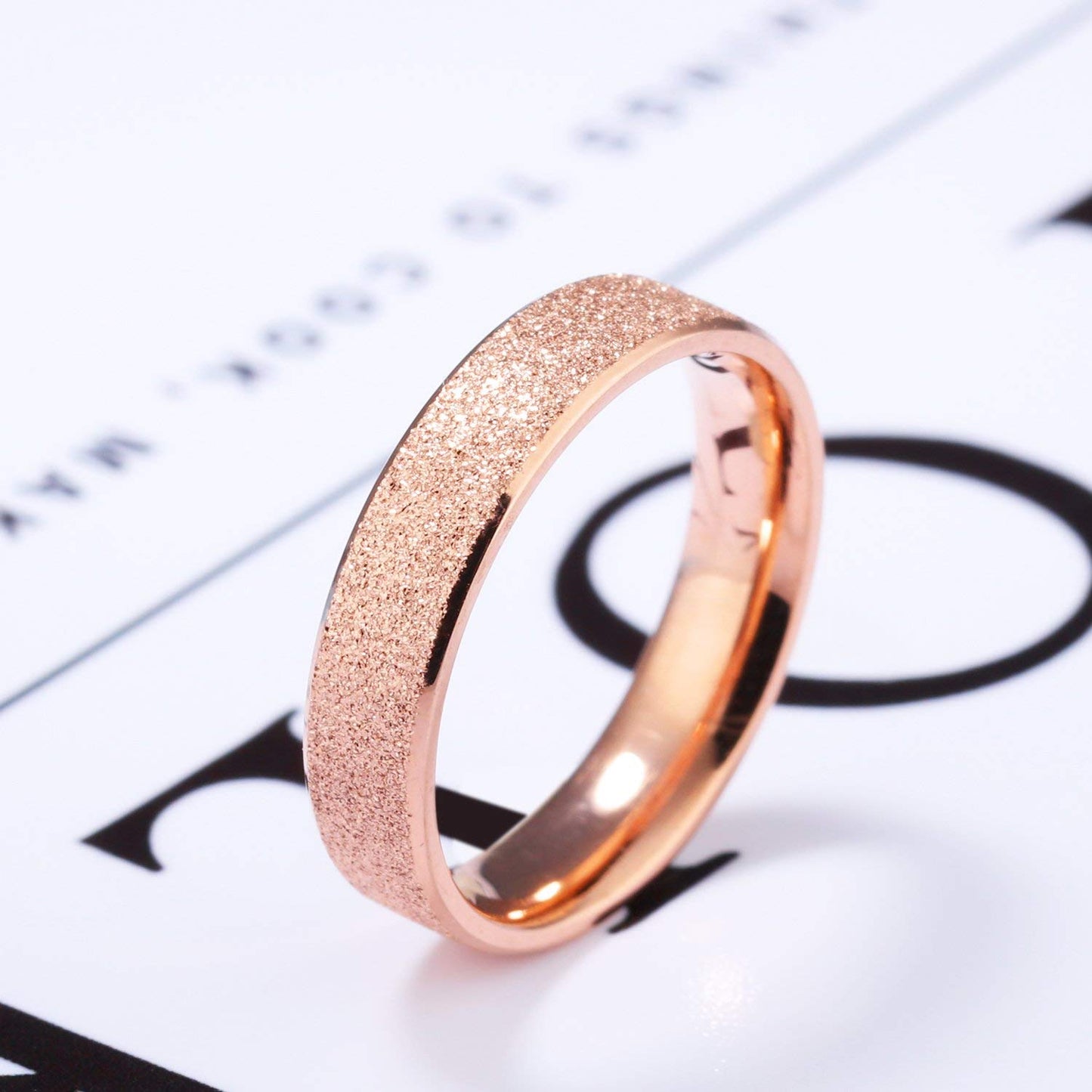 Yellow Chimes Dazzling Stardust Rose Gold Stainless Steel Ring for Girls & Women