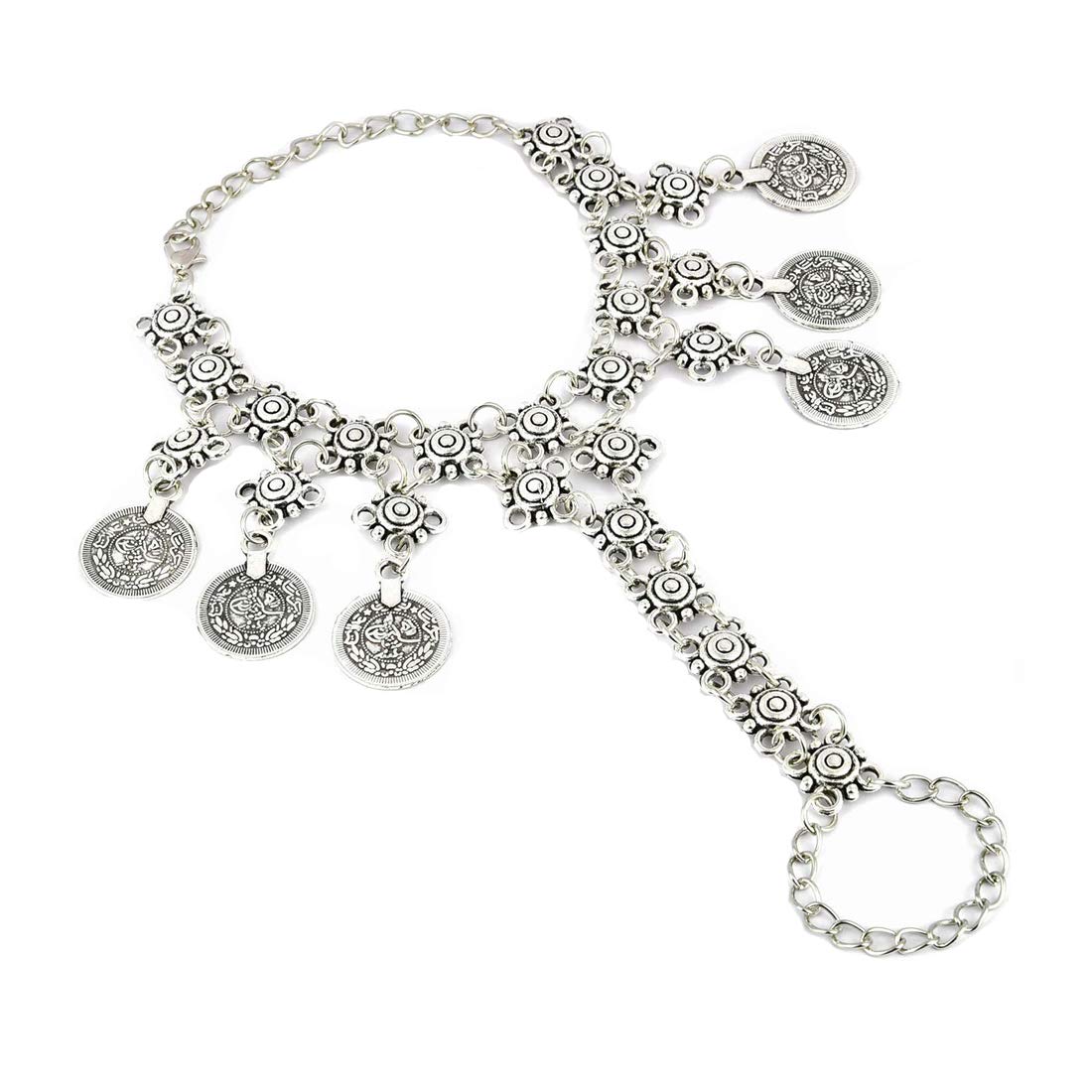 Yellow Chimes Hanging Charms Silver Bracelet For Women And Girls.