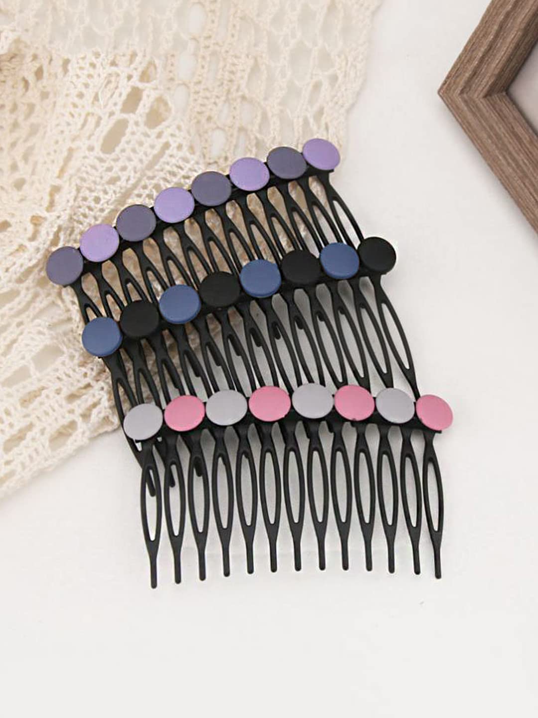 Yellow Chimes Comb Pin for Women Hair Accessories for Women Western Comb Clips for Hair for Women Set of 3 Pcs Juda Pin Hair Pins for Women Side Pin/Comb Pin/Juda pin Accessories for Women