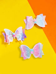 Melbees by Yellow Chimes Hair Clips for Girls Set of 3 PCS Hairclips for Kids Butterfly Charm Big Hair Clips Hair Acessories for Girls and Kids.