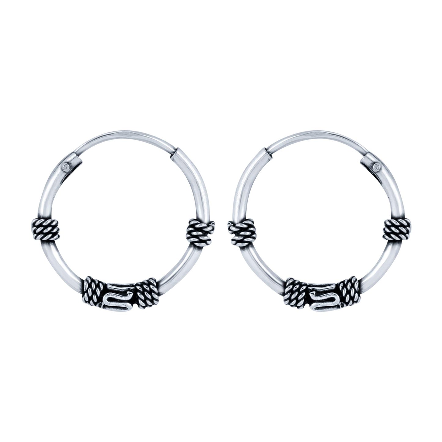 Yellow Chimes 925 Sterling Silver Hallmark and Certified Purity Bali Hoops Earrings for Women and Girls