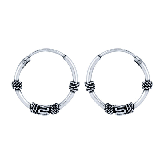 Yellow Chimes 925 Sterling Silver Hallmark and Certified Purity Bali Hoops Earrings for Women and Girls
