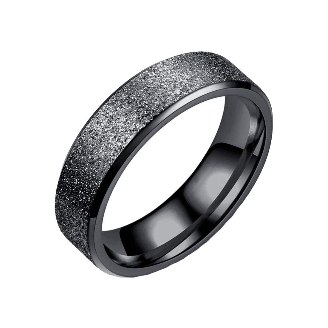 Yellow Chimes Rings for Men Western Style Band Ring Stardust Black Band Stainless Steel Rings for Men and Boy's.