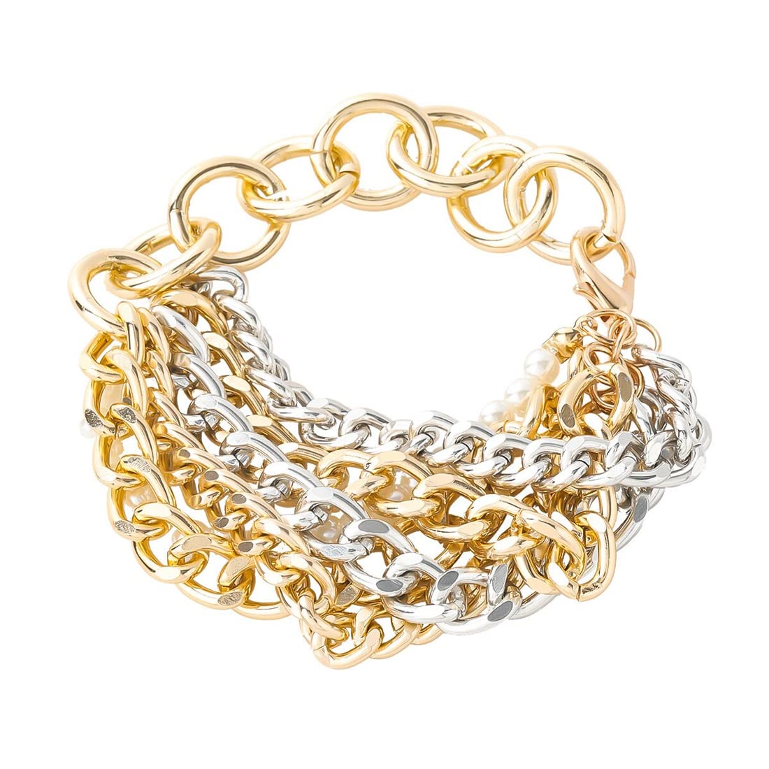 Yellow Chimes Bracelet For Women Multicolor Connected Chain Designed Multilayer Bracelet For Women and Girls