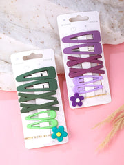 Melbees by Yellow Chimes Hair Clips for Girls Kids Hair Clip Hair Accessories For Girls Cute Characters Pretty Hair Pins for Girls Kids Hair Clips for Baby Girls 14 Pcs Purple Green Alligator Clips for Hair Baby Hair Clips For Kids Toddlers