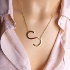 Yellow Chimes Alphabet Necklace for Women Initial Letter Alphabet A Pendant Stainless Steel Gold Plated Chain Pendant Necklace for Women and Girls.