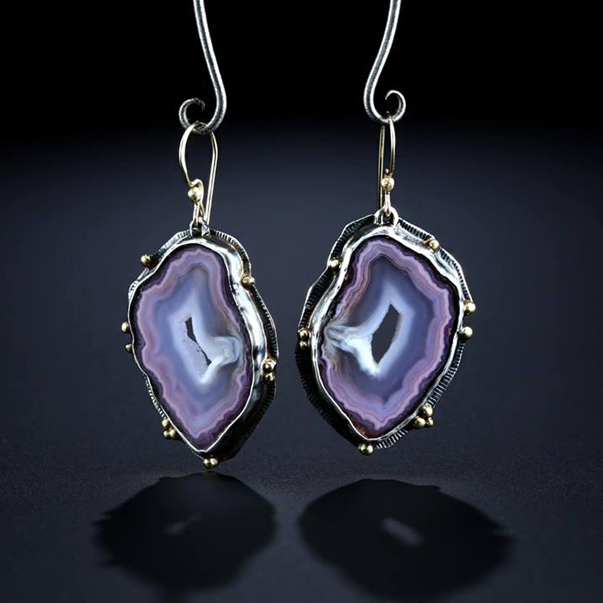 Benzer earrings with purple stone placed in tops|JW-ER-117 – Benzerworld