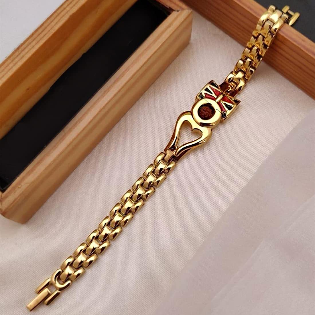 Yellow Chimes Bracelets for Men and Boys Fashion Gold Bracelet for Men | Gold Plated Stainless Steel Shiva Trishul Bracelet for Men | Birthday Gift for Men and Boys Anniversary Gift for Husband