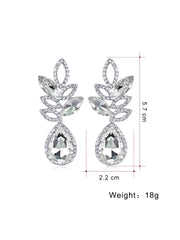 Yellow Chimes Crystal Earrings for Women Silver-Plated White Crystal Leafy Drop Earrings For Women and Girls