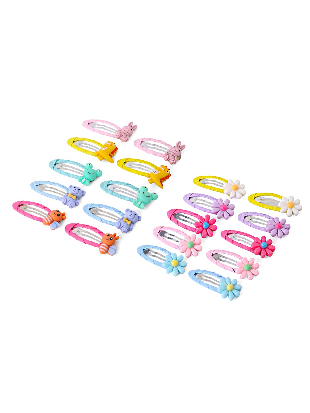 Melbees by Yellow Chimes Hair Clips for Girls Kids Hair Clip Hair Accessories for Girls Set of 20 PCS Cute Characters Tic Tac Clips Snap Hair Clips for Baby Girls Baby Hair Clips For Kids Toddlers.