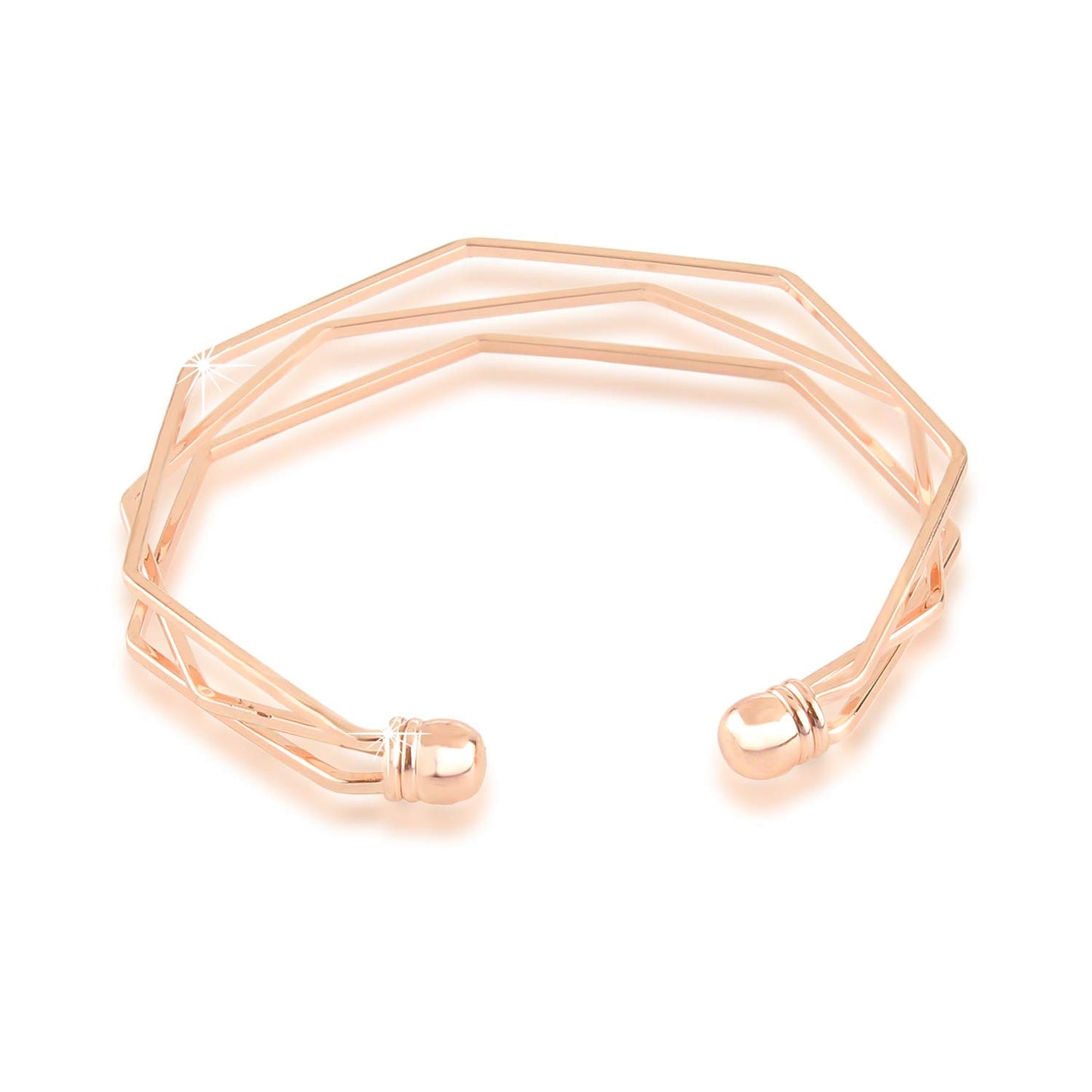 Yellow Chimes Bracelet for Women and Girls | Rose Gold Cuff Kadaa Bracelets for Women and Girls | Rose Gold Plated Hand Cuff Kadaa Bracelet | Jewellery for Women | Birthday And Anniversary Gift