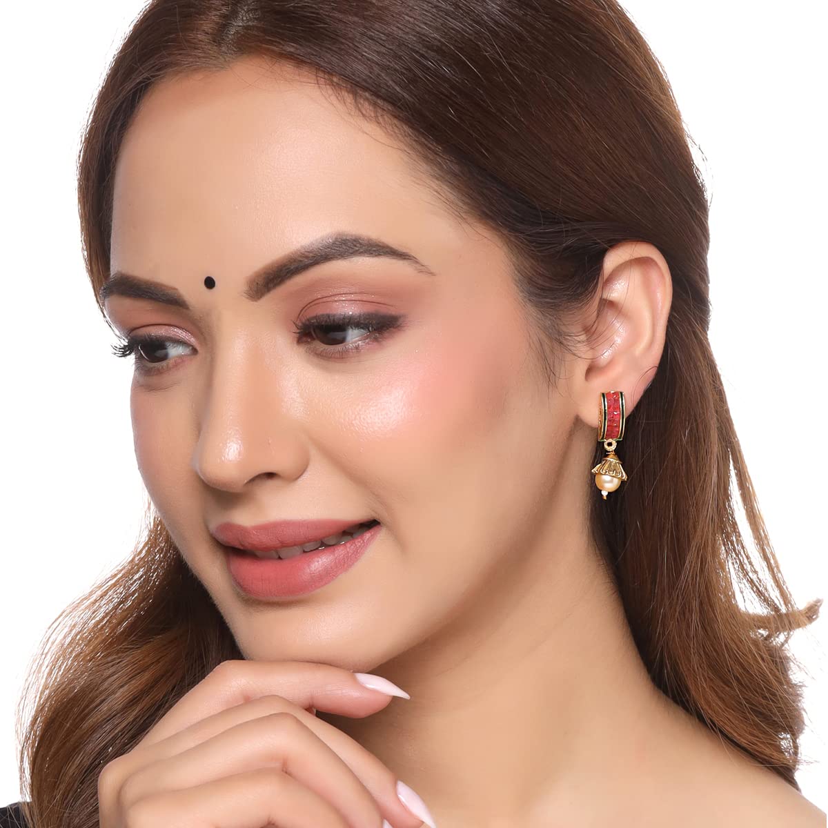 Yellow Chimes Earrings for Women and Girls Pearl Stud Earrings | Gold Plated 3 Pairs Combo of Pearl Earrings | Birthday Gift for girls and women Anniversary Gift for Wife