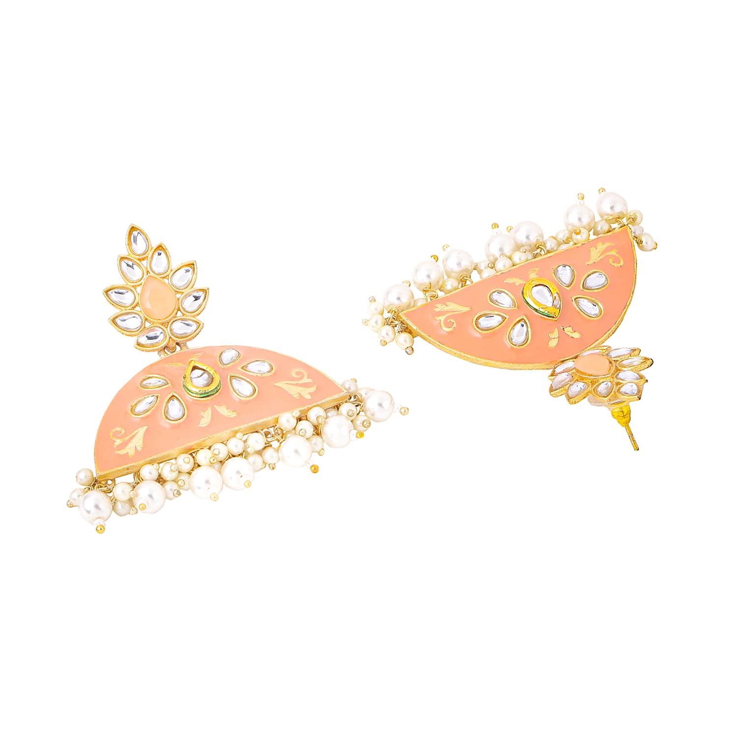 Yellow Chimes Earrings for Women and Girls Meenakari Drop Earrings | Gold Plated Pink Meenakari Drop Earrings | Birthday Gift for girls and women Anniversary Gift for Wife